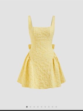 Cider - Jacquard Yellow Square-Neck Mini Dress - NWOT